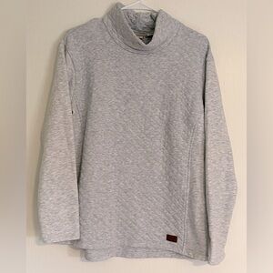 L.L. Bean Women’s Quilted Mock neck pullover sweatshirt, Medium, Gray